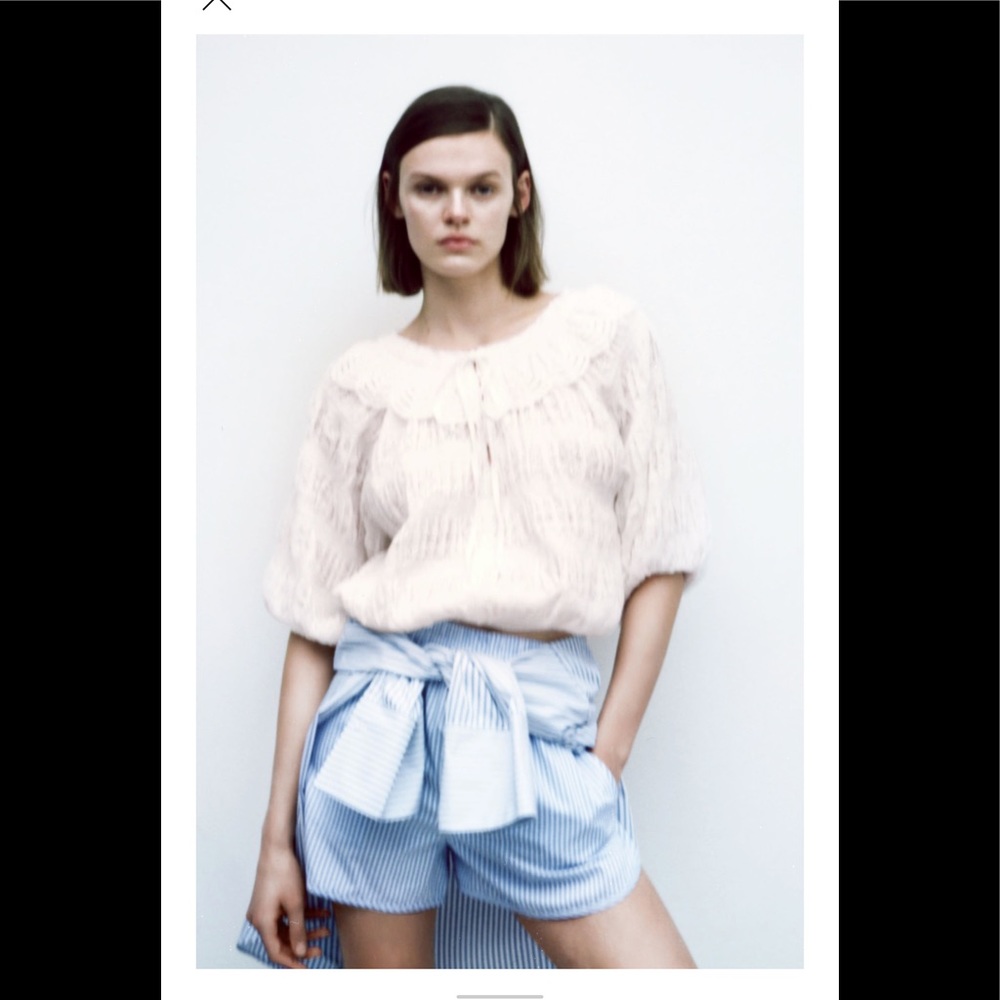ZARA TEXTURED BLOUSE SZ XS
